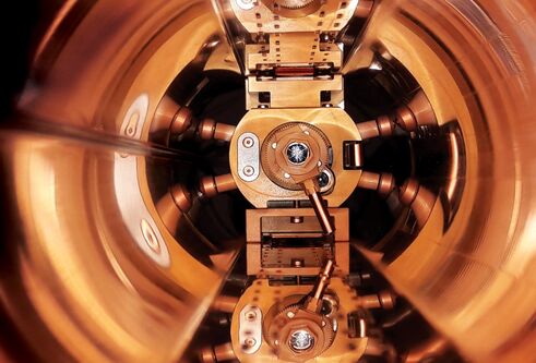 Image of robot inside a 74millimetre-aperture LHC beam screen