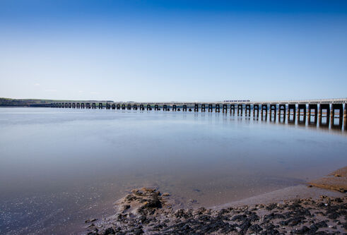 View of River Tay with Tay Rail Bridge