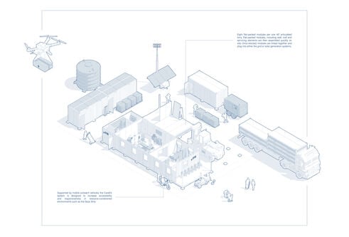 A blueprint drawing of the CareKit project by Drew Rumgay