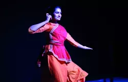 Student dancing as part of Diwali celebrations