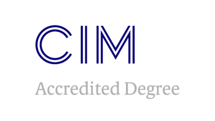 CIM Accredited Degree logo, blue